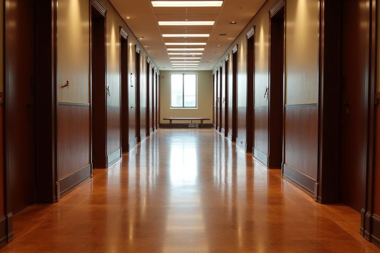 Corridoio d'ufficio vuoto e silenzioso